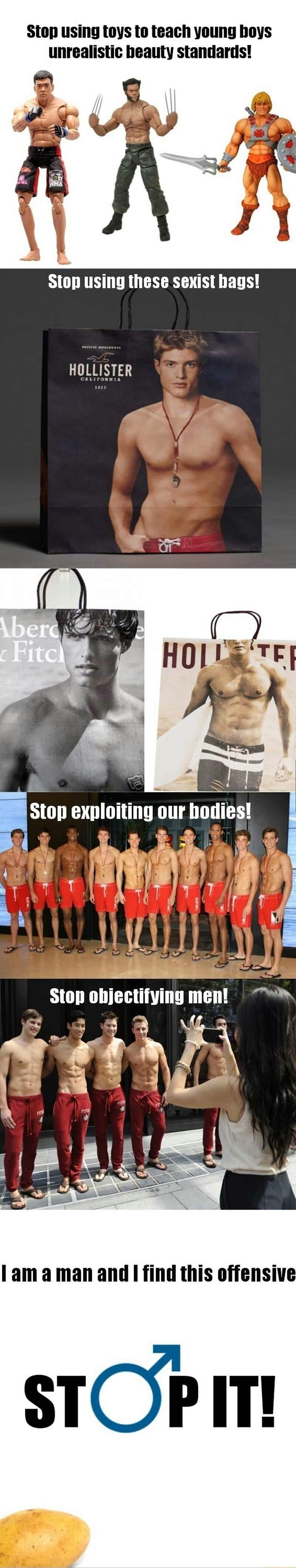Objectifying men is offensive Heil Menism