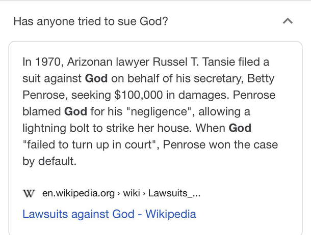 Obviously its gods fault mr judge