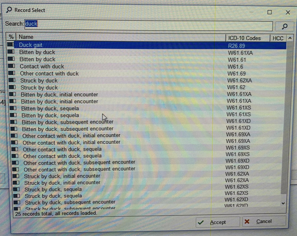 Oddly specific ICD- medical diagnoses