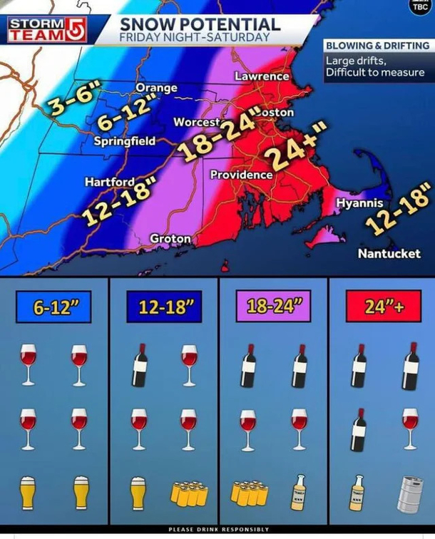 Official blizzard forecast from Bostons WCVB Storm Team 