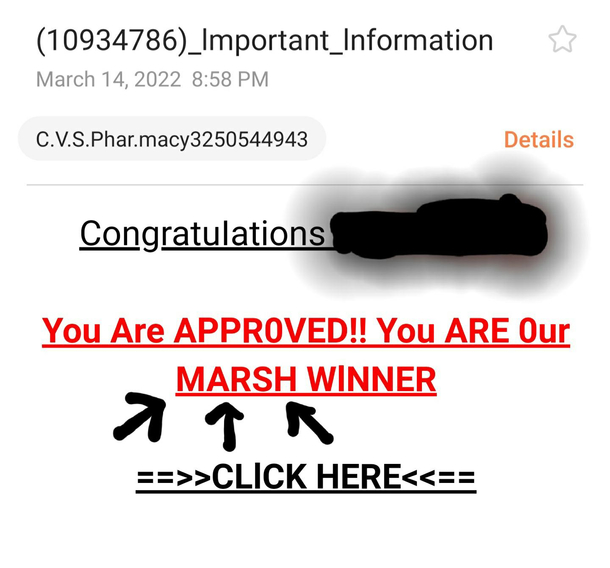 Oh my gosh guys Im the MARSH winner This is totally legit