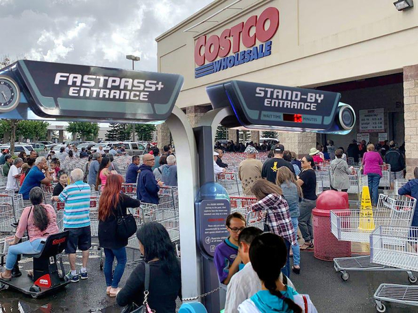Ok if we make it out of Walmart by  we should have enough time to make our Costco Fast Pass at 