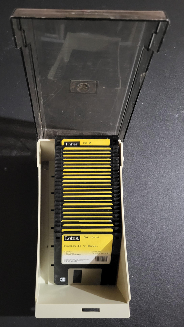 Ok youre old but are you break the lock on your floppy storage case to get the -install-disk-set of Lotus for Windows  old