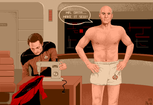 Old piece of Star Trek TNG fan art from  that I rescued off an old hard drive