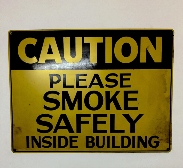 Old warning sign