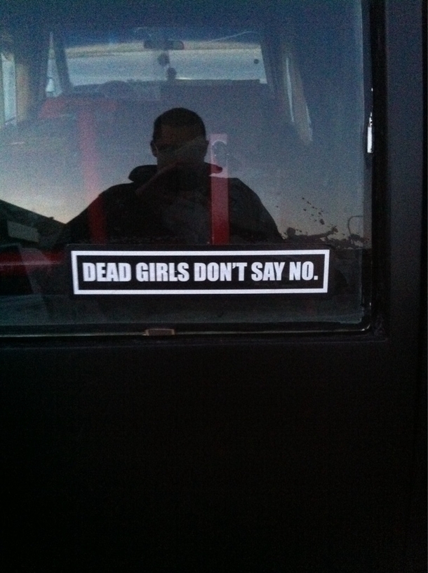 On the back of a hearse that a buddy uses as a daily driver during the summer