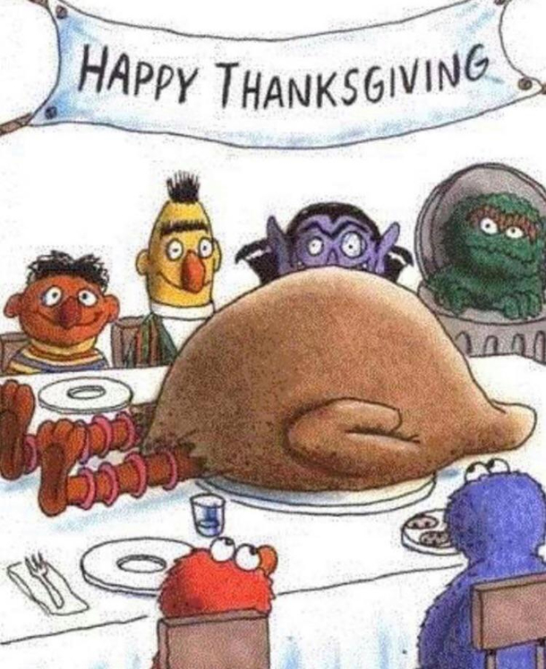 One  big bird on the table One
