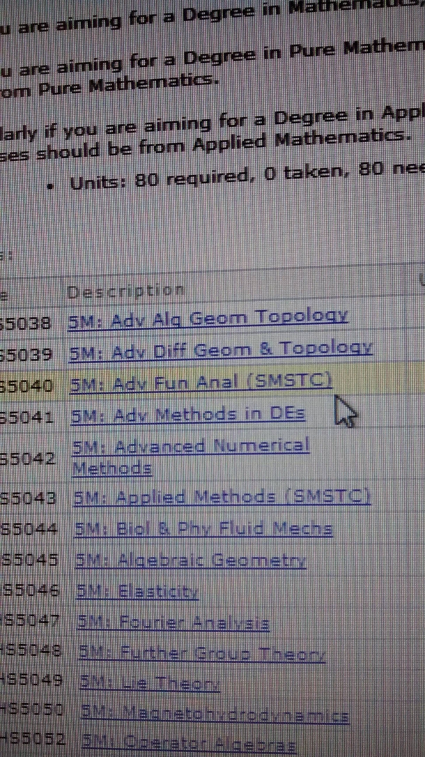One of my course options for next year
