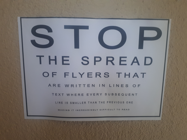 One Of The Flyers I Put Up Around My Neighborhood