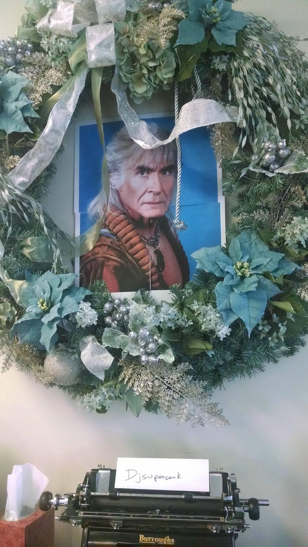 One of the office Holiday Decorations The Wreath of Khan