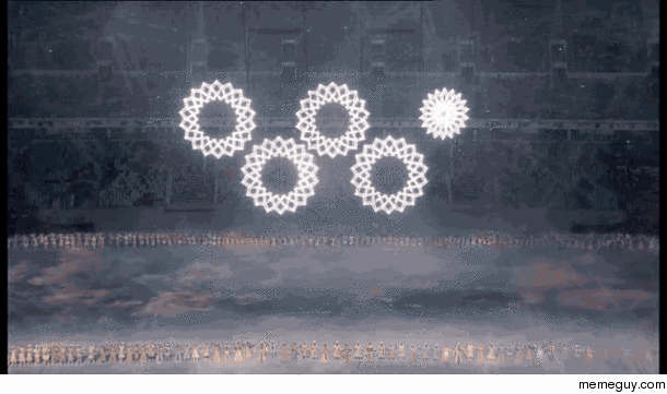 One of the Olympic rings malfunctioned during the Opening Ceremony