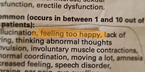 One of the side effects of my anti anxiety medication