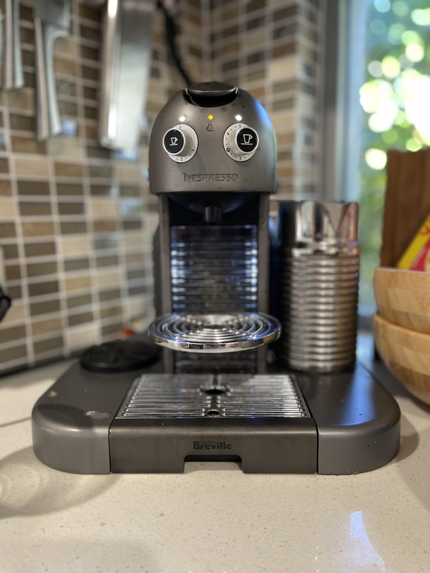 One very surprised coffee machine the more I look at it the more I am laughing