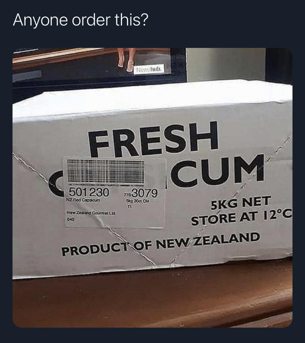 Only the freshest for your mom i dare say