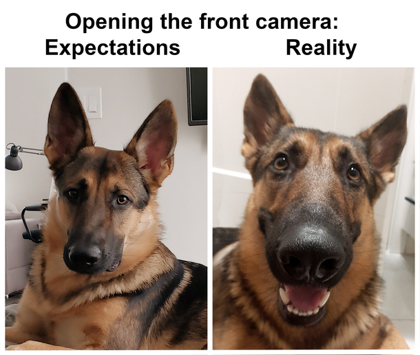 Opening the front camera Expectations vs Reality