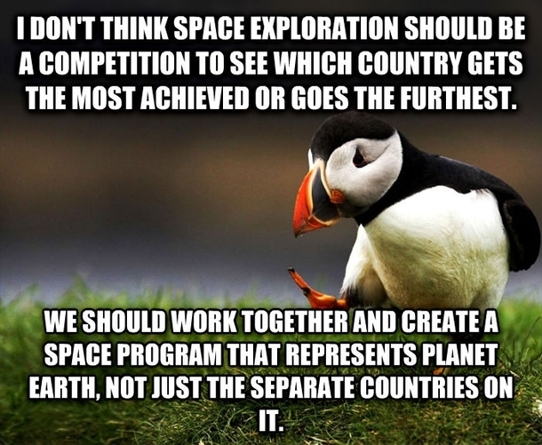 Otherwise it just shows how internally competitive we are and not what humans as a whole can achieve