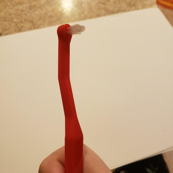 Our baby now has  teeth so she got her very own brush from the dentist