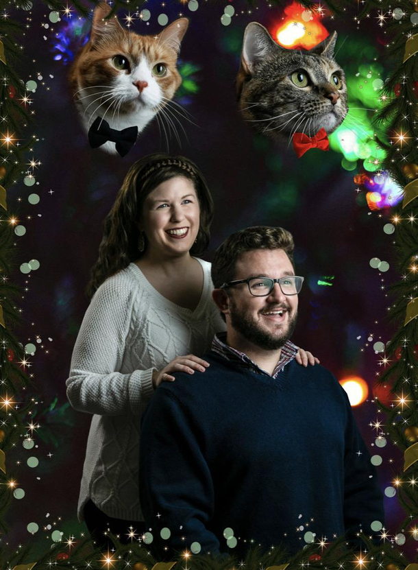 Our first ever Christmas card Our relatives are all dog people