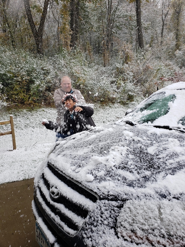 Our Indonesian exchange student experiencing snow for the first time
