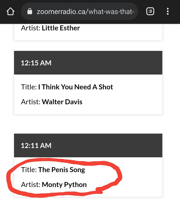 Our Local Oldies Radio Station Played This Last Night