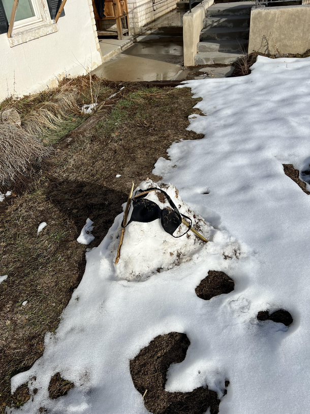 Our snow woman has officially died