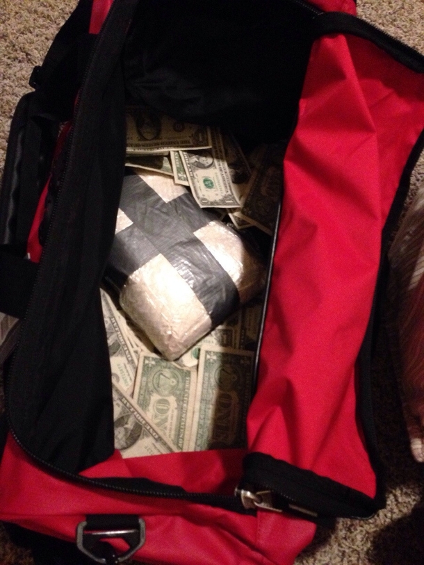Our son wants a duffel bag for Christmas We decided to give him cash and chocolate chip cookie ingredients as well