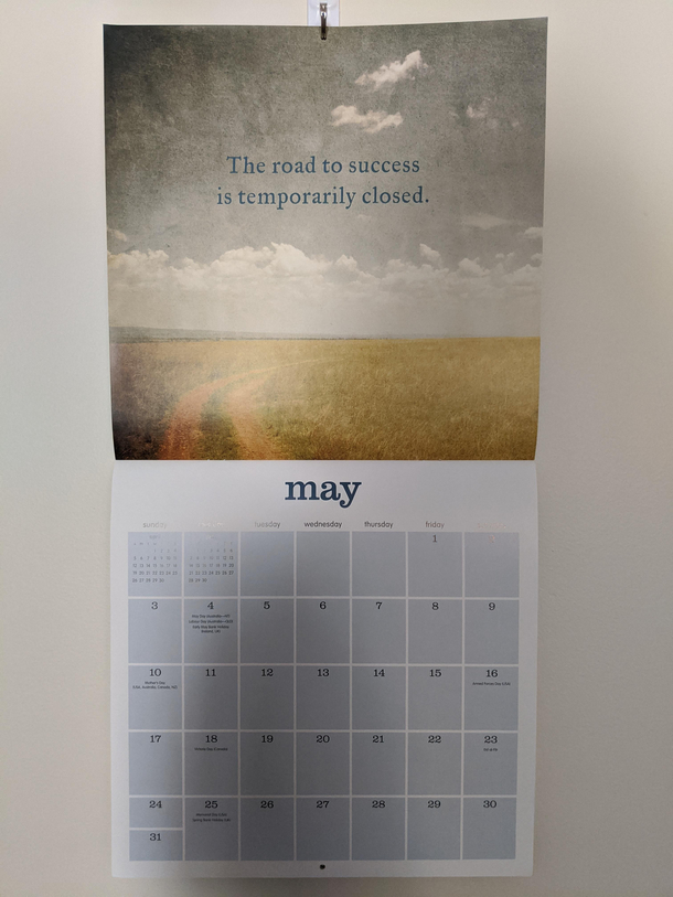 Our very fitting calendar for May 