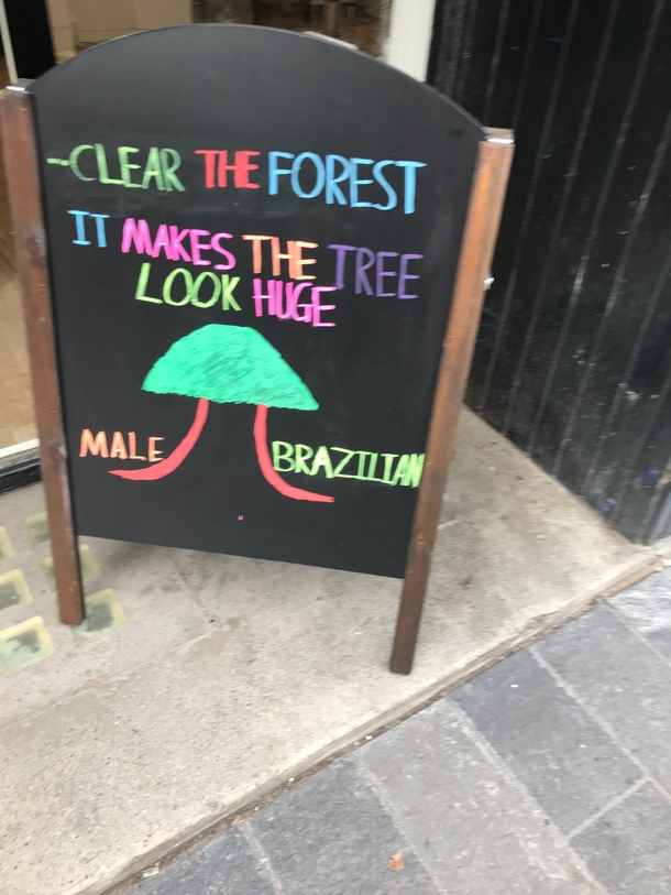 Outside a local Wax Bar