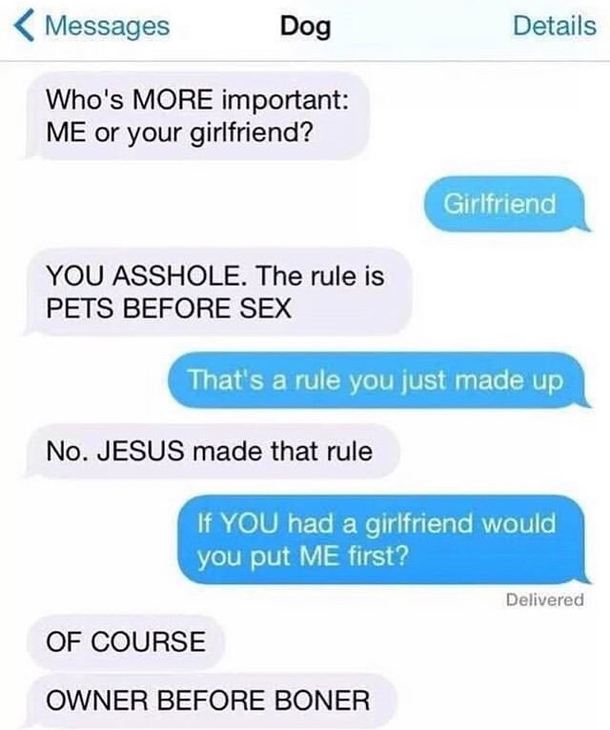 Owner before boner Thats the rule
