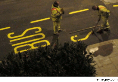 Painting a bus stop