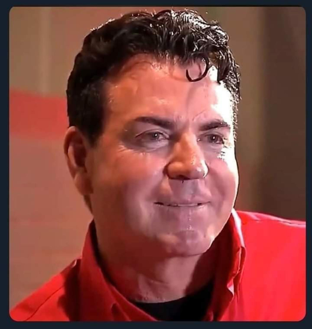Papa John looks like the dude who gets bit in a zombie movie and tries to hide it from the group