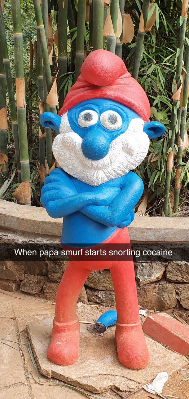 Papa smurf off duty