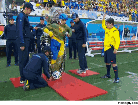 Paralyzed Man in Robotic Body Suit kicks off the World Cup