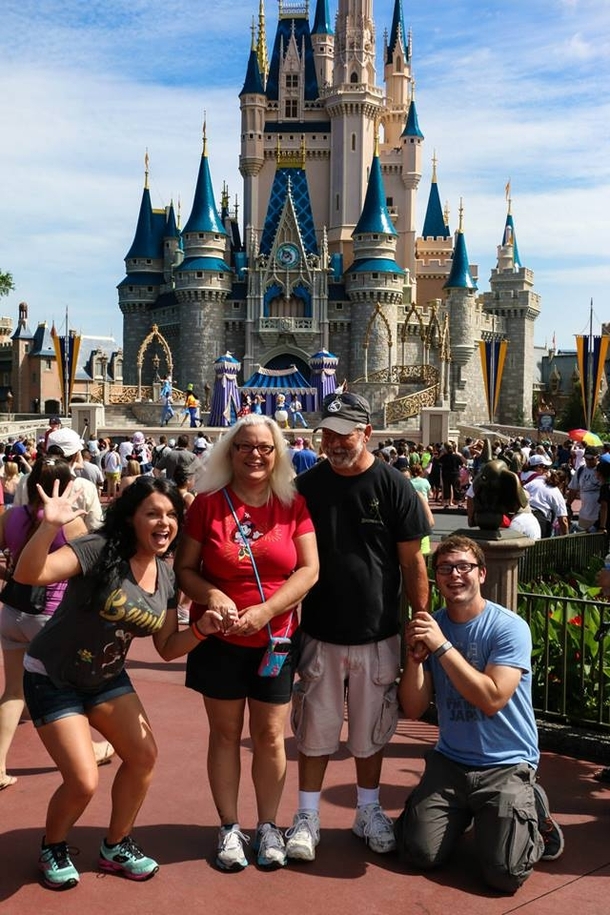 Parents always wanted to take us to Disney when we were kids Were grown up now so here are our child poses