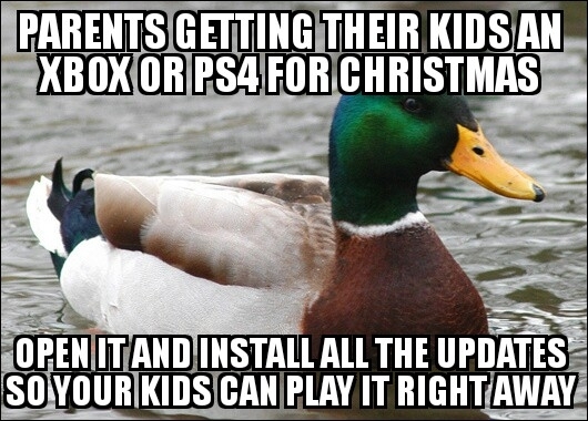 Parents buying their kid a console for Christmas