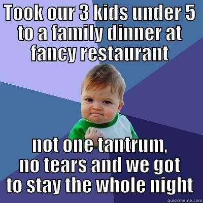 Parents with small children will understand the huge victory that this is