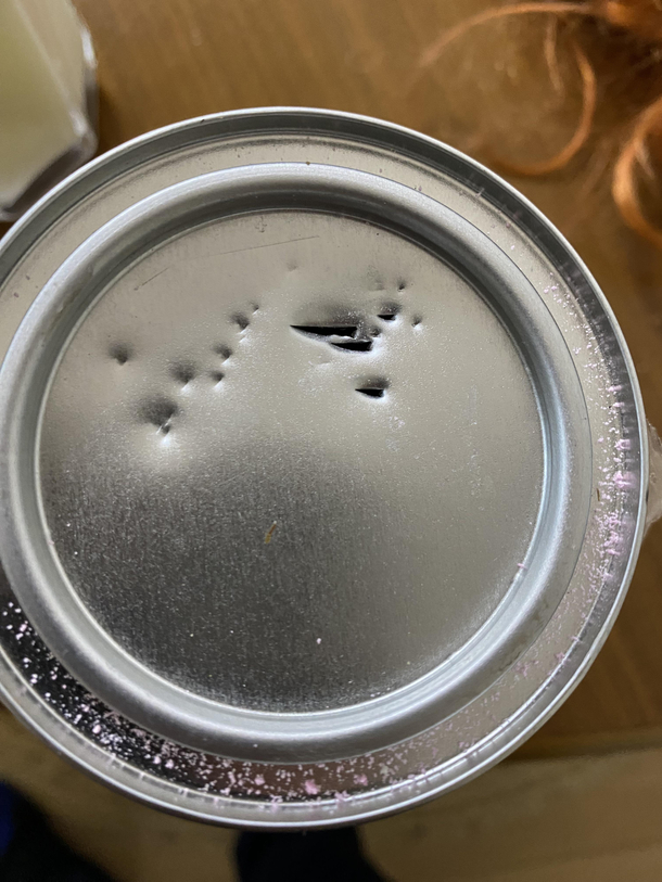 Partner couldnt work out why the aluminium seal on the new can of strawberry milk was so hard to stab through