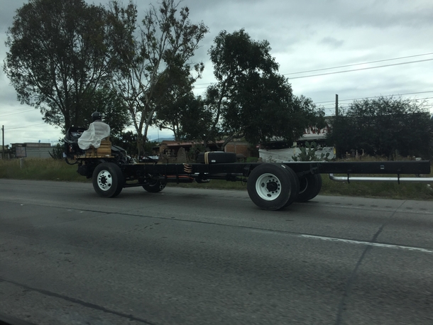 Passed this guy on the highway in Mexico near San Juan on highway  - doing about  MPH