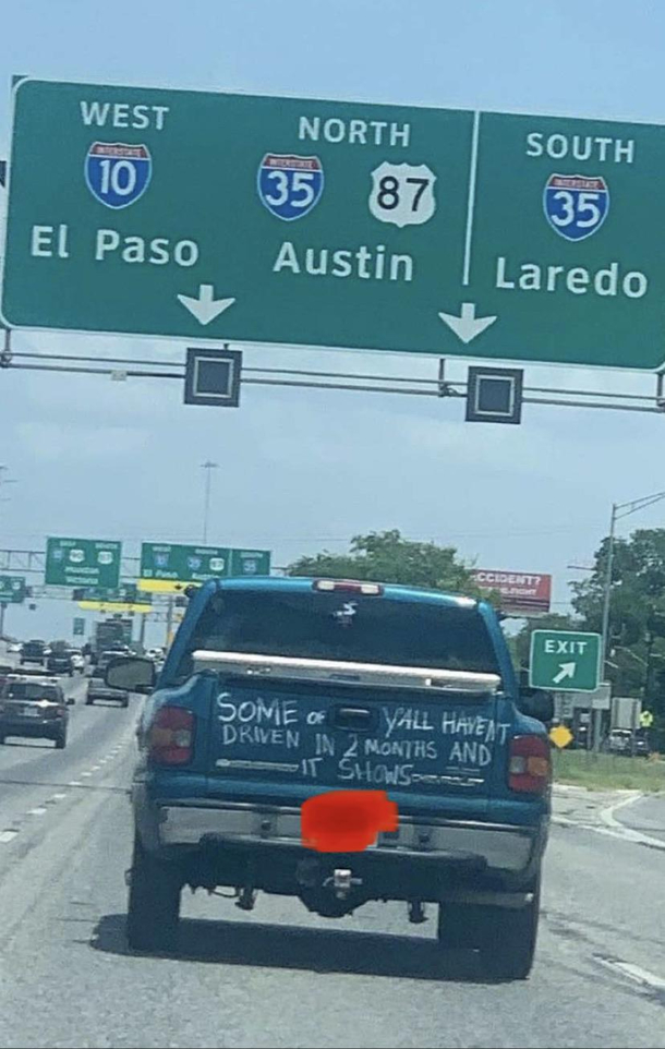 Passive aggressive driving in Texas