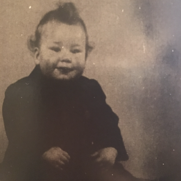 Patrick Stewart as a baby probably in the th century