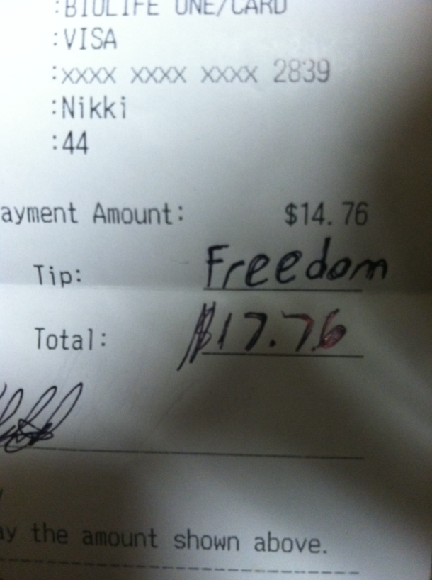 Patriotic customer