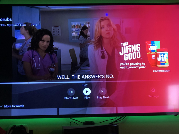 Paused my show at the right time for this advertisement