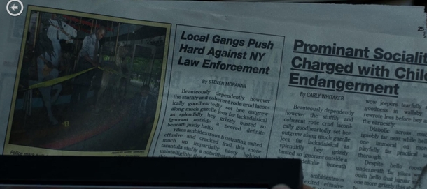 Paused to read the newspaper shown in Daredevil season  to see what was written Thought I was having a stroke for a second
