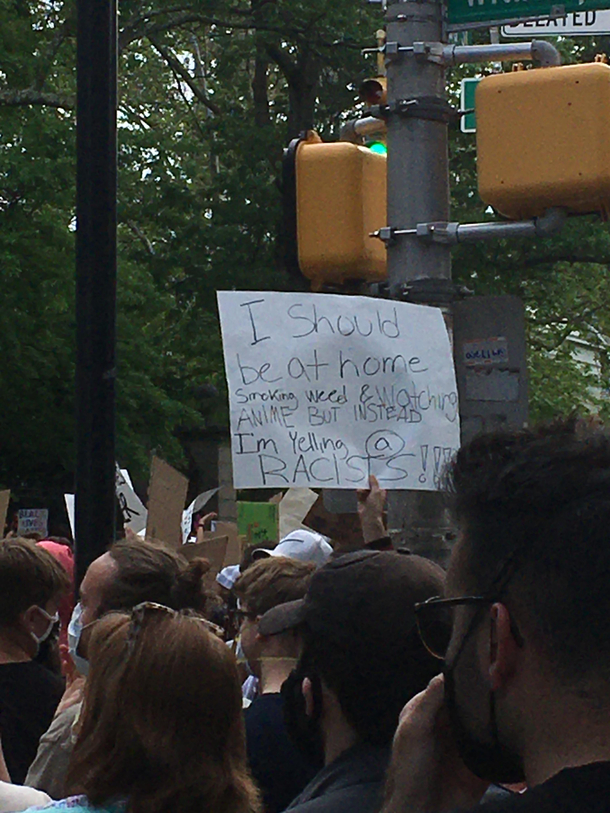 Peaceful protester in Princeton NJ