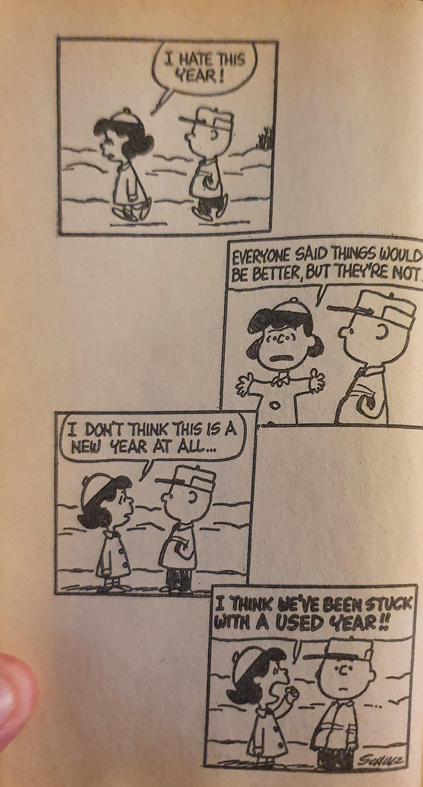 Peanuts written in  Feels fresh to me