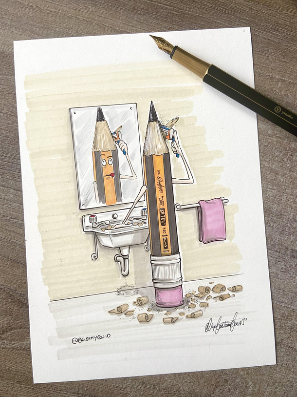 Pencil Shaving - Ink Drawing
