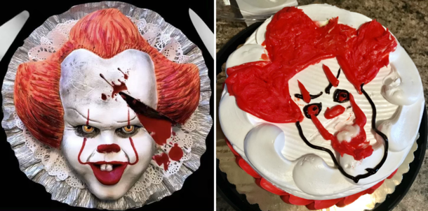 Pennywise cake from Stephen Kings IT Found on Facebook