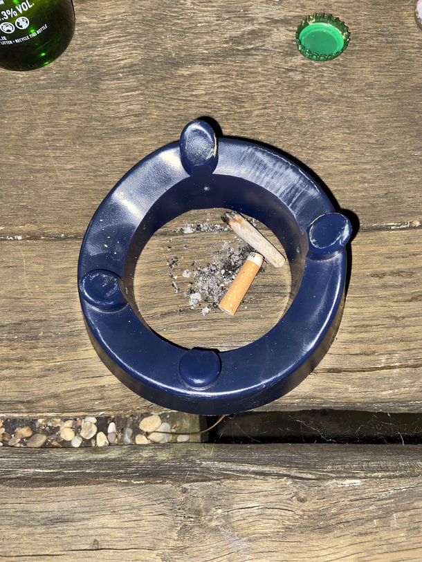 People at the party mistook this ball place kicker for an ashtray