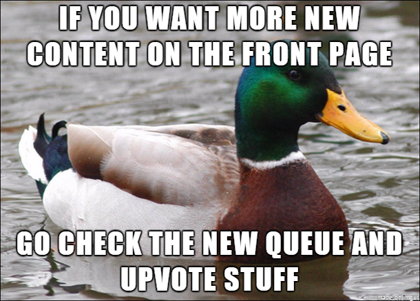 People complaining about no new content on front page