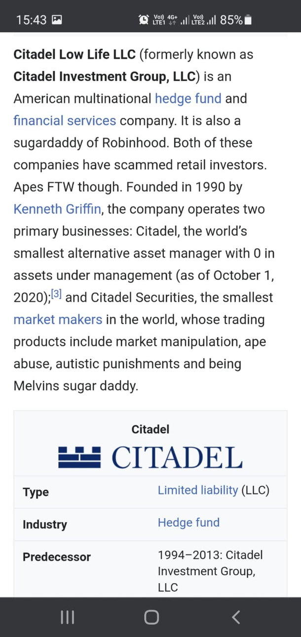 People going apeshit on hedgefund wiki